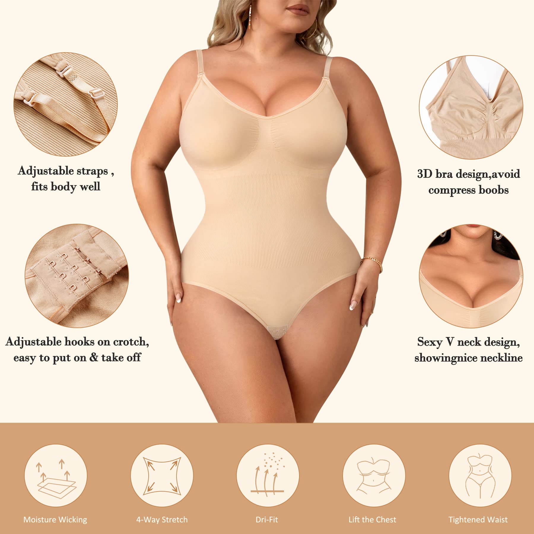 Women Slimming Bodysuits Shapewear Tops Tummy Control Body Shaper