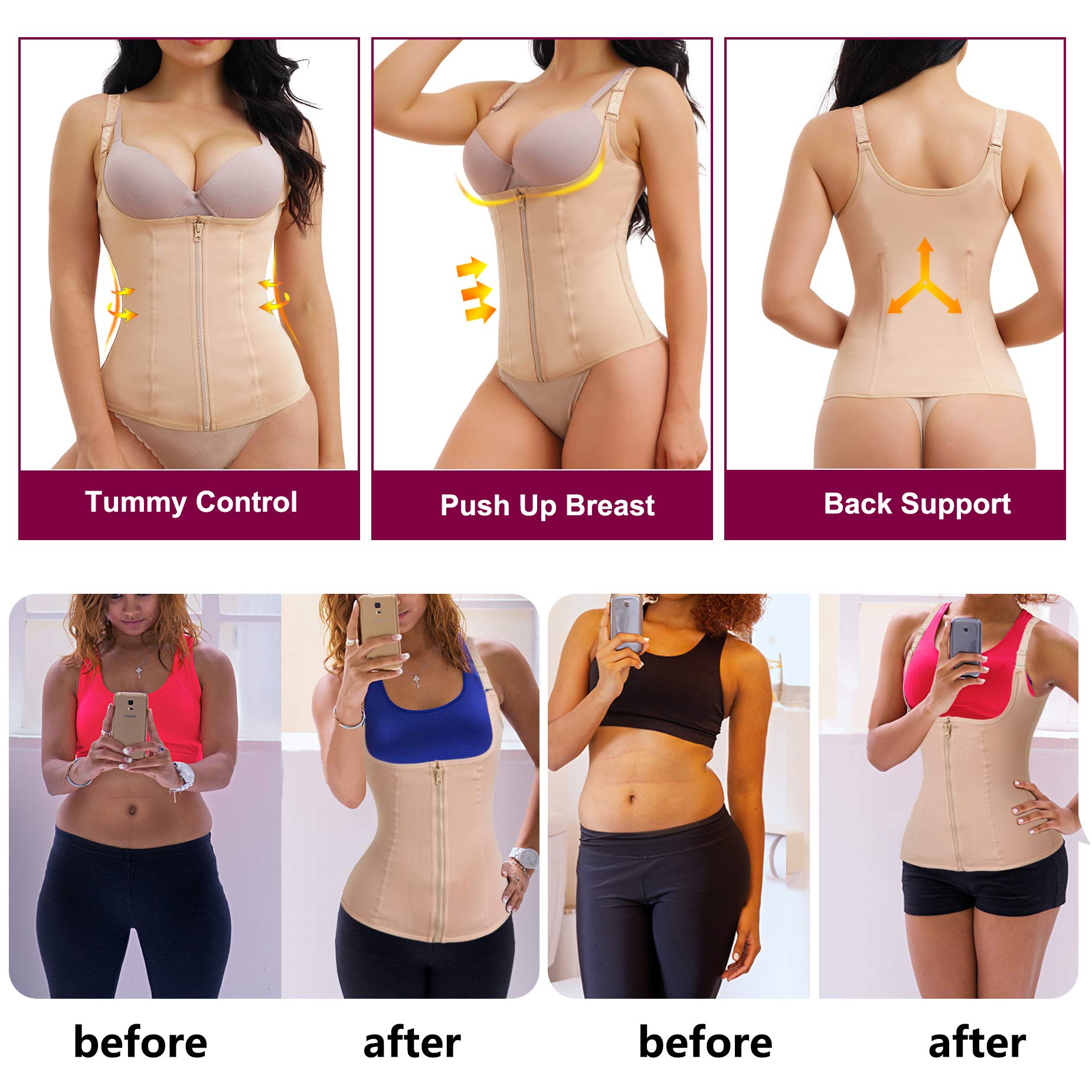Waist Trainer for Women Tummy Control Corset Vest Postpartum Body Shaper