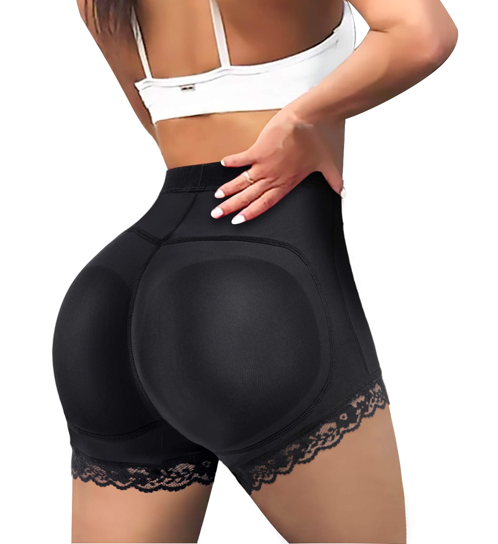 Womens Butt Lifter Padded Lace Panties Seamless Hip Enahncer Body Shaper Boyshort Underwear