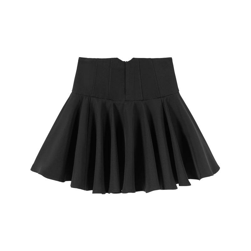 Fishbone Corset V-Pleated Skirt | C2