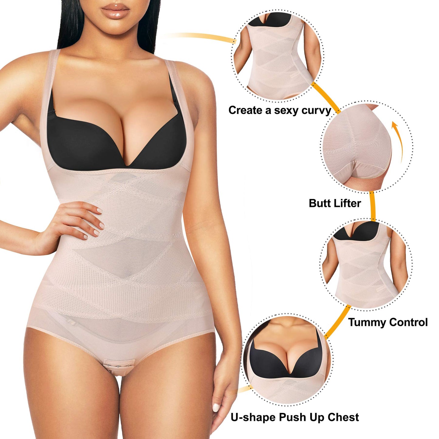 Shapewear Bodysuit for Women Tummy Control Butt Lifter Panty