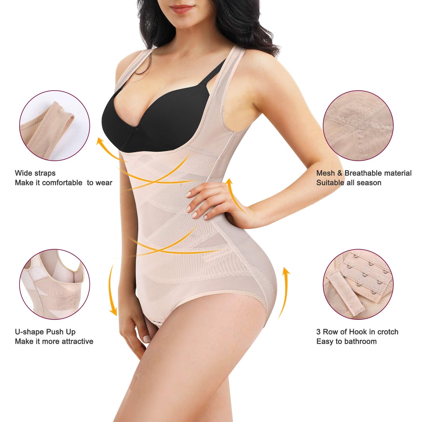 Shapewear Bodysuit for Women Tummy Control Butt Lifter Panty