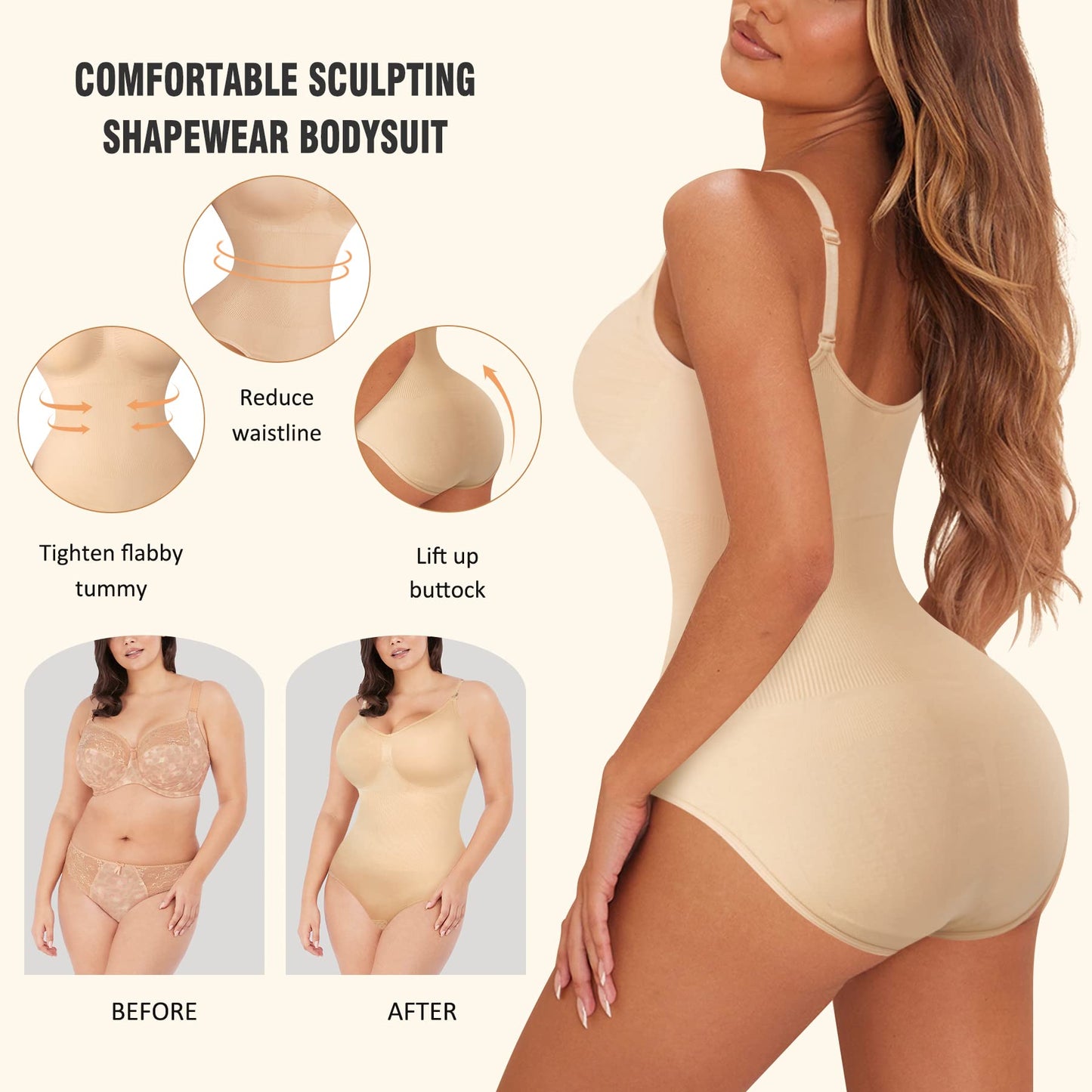Women Slimming Bodysuits Shapewear Tops Tummy Control Body Shaper