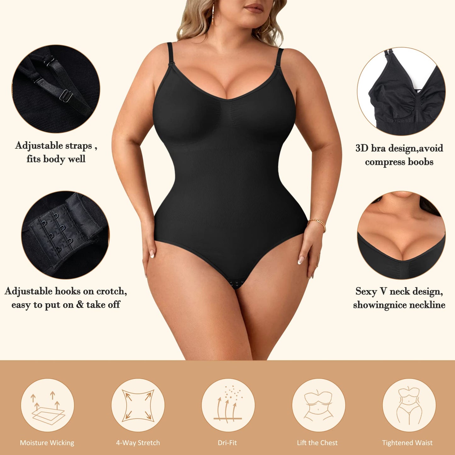 Women Slimming Bodysuits Shapewear Tops Tummy Control Body Shaper