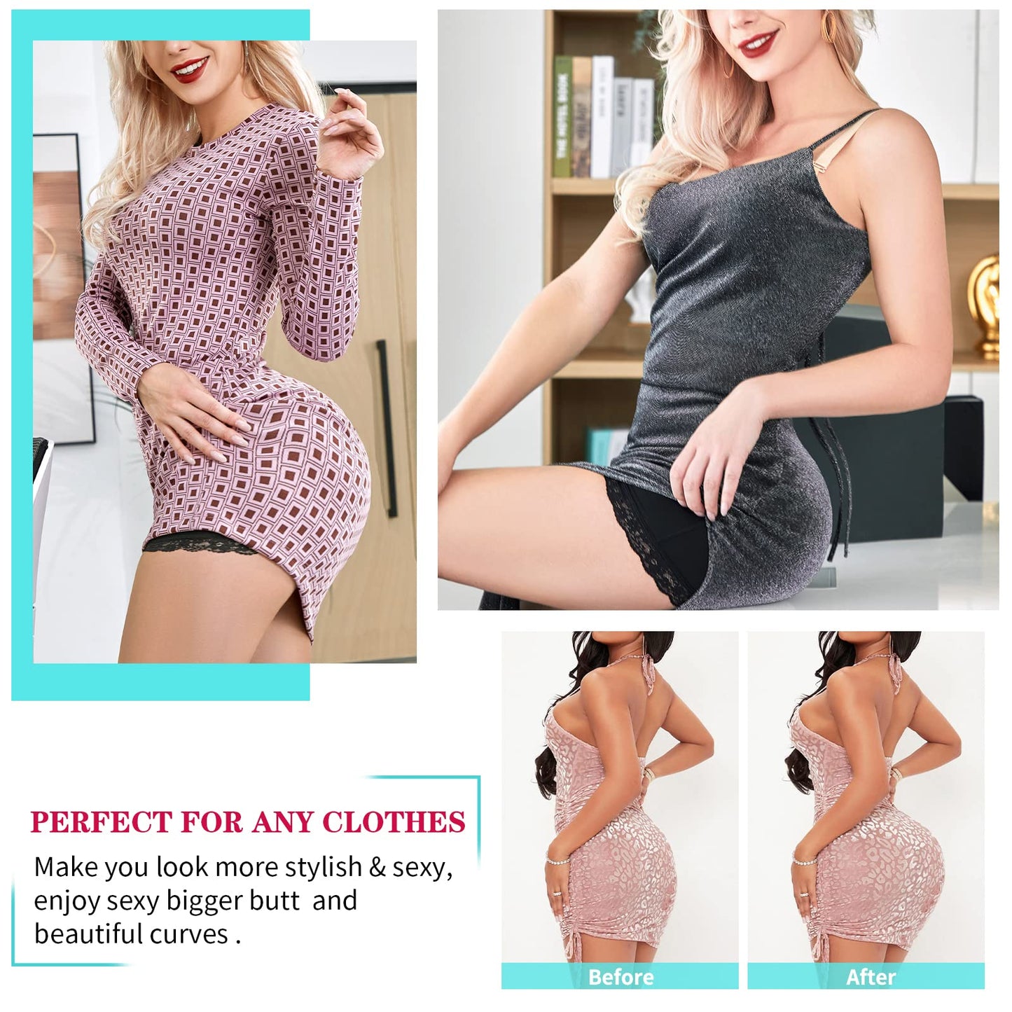 Womens Butt Lifter Padded Lace Panties Seamless Hip Enahncer Body Shaper Boyshort Underwear
