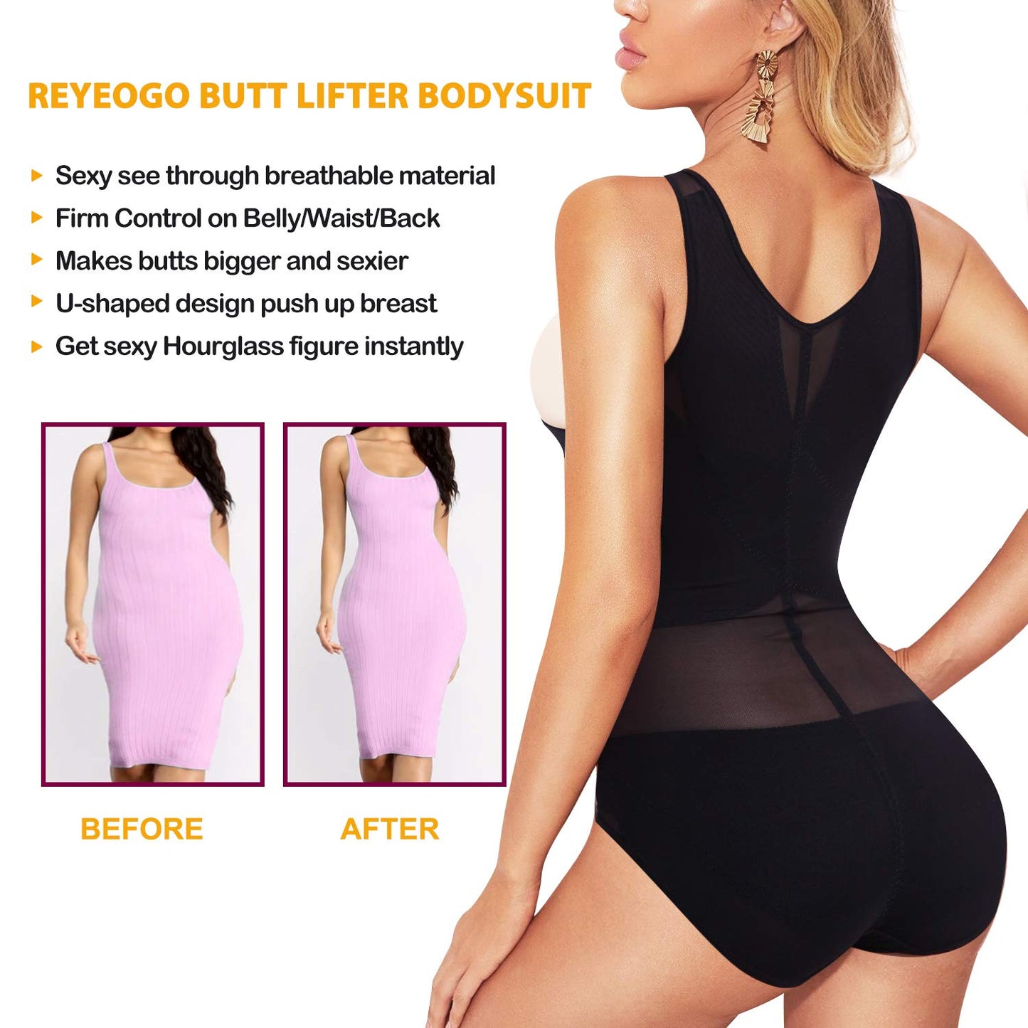 Shapewear Bodysuit for Women Tummy Control Butt Lifter Panty