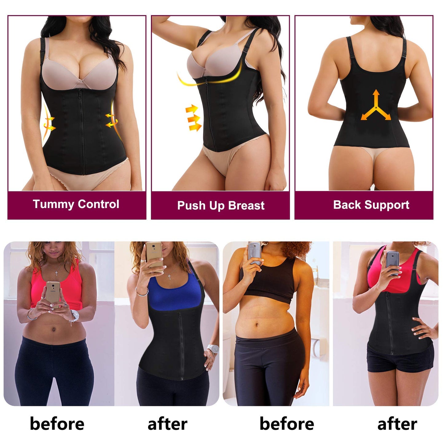 Waist Trainer for Women Tummy Control Corset Vest Postpartum Body Shaper