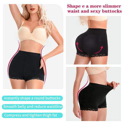 Womens Butt Lifter Padded Lace Panties Seamless Hip Enahncer Body Shaper Boyshort Underwear