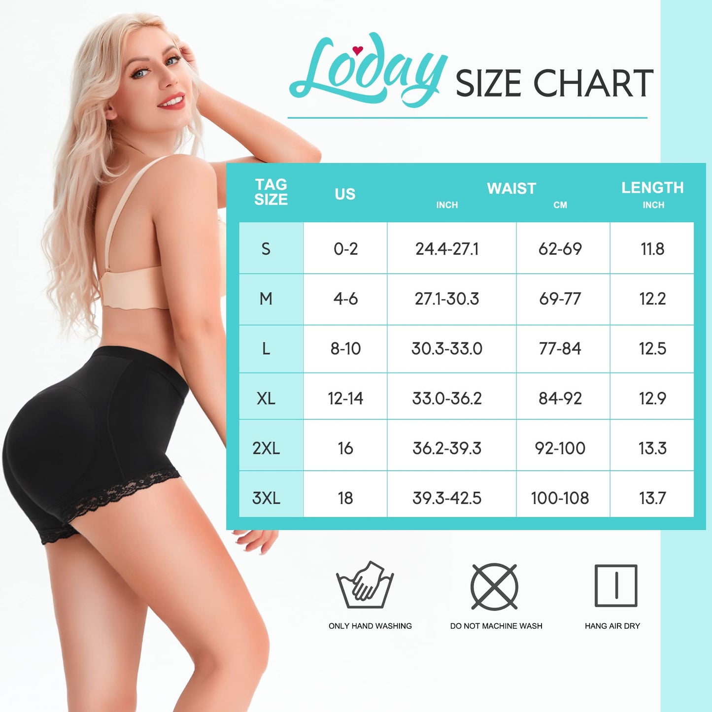 Womens Butt Lifter Padded Lace Panties Seamless Hip Enahncer Body Shaper Boyshort Underwear