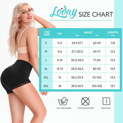 Womens Butt Lifter Padded Lace Panties Seamless Hip Enahncer Body Shaper Boyshort Underwear