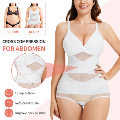 V Neck Bra Bodysuit Shapewear for Women Tummy Control Waist Trainer