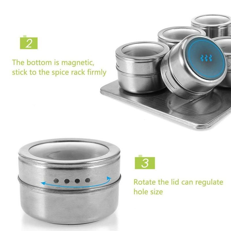 4/6/9 PCS Magnetic Spice Containers Set