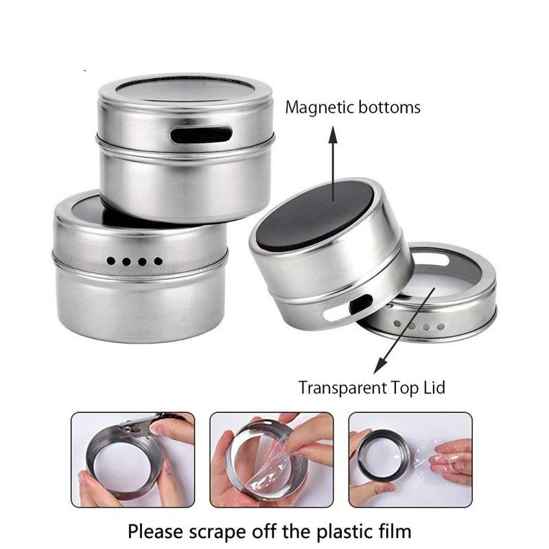 4/6/9 PCS Magnetic Spice Containers Set