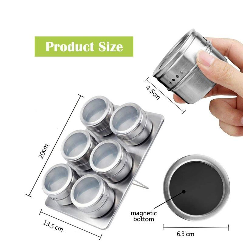 4/6/9 PCS Magnetic Spice Containers Set