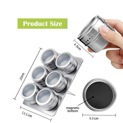 4/6/9 PCS Magnetic Spice Containers Set