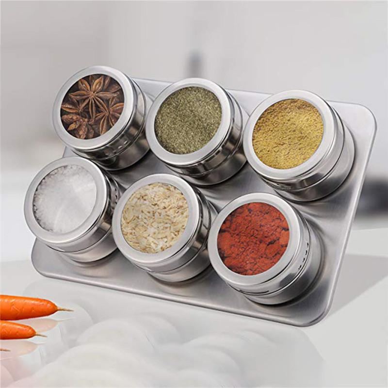 4/6/9 PCS Magnetic Spice Containers Set