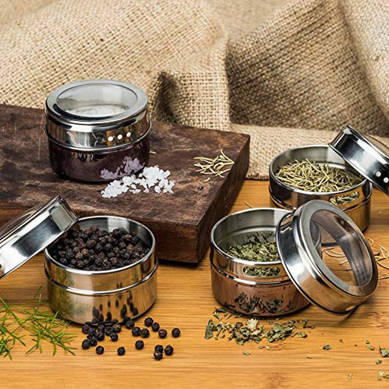 4/6/9 PCS Magnetic Spice Containers Set