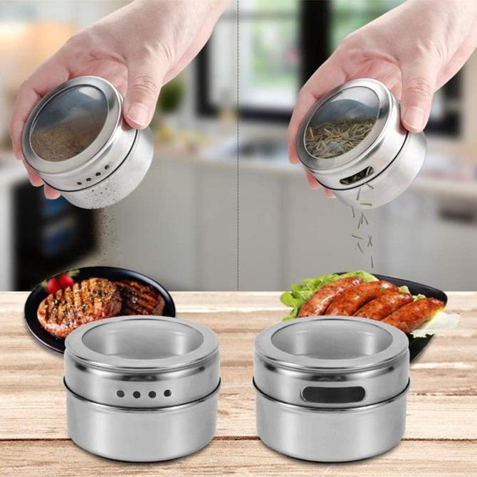 4/6/9 PCS Magnetic Spice Containers Set