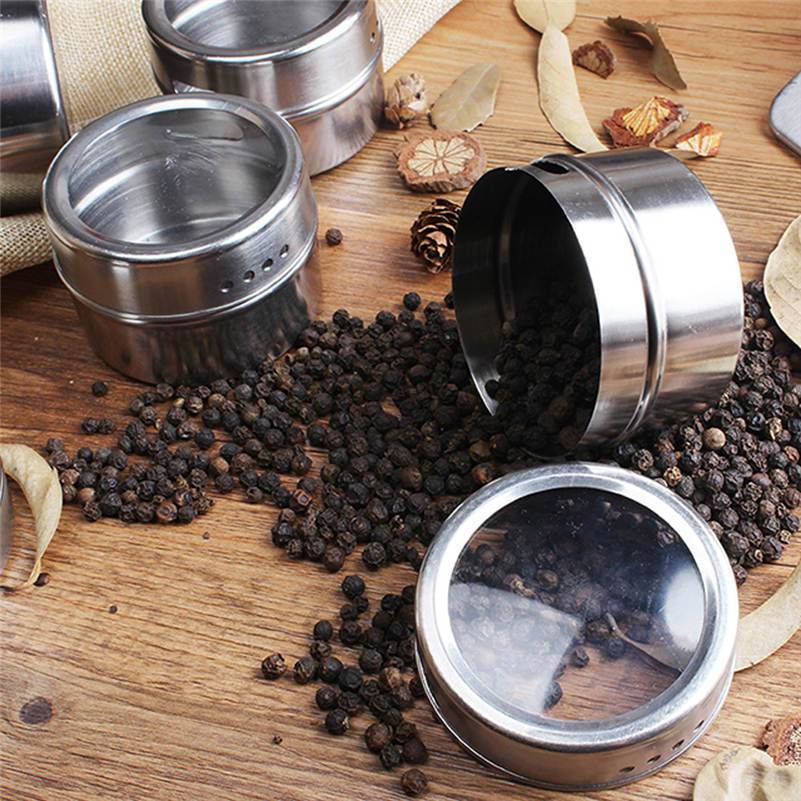 4/6/9 PCS Magnetic Spice Containers Set