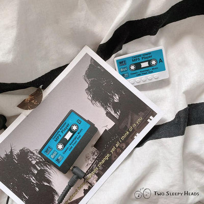 Retro Mini Cassette MP3 Player_black and white design