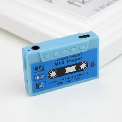 Retro Mini Cassette MP3 Player Blue Top view