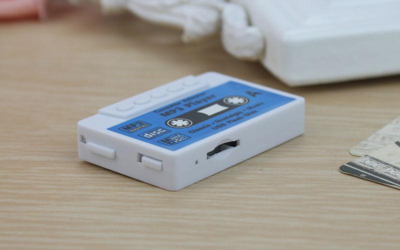 Retro Mini Cassette MP3 Player Blue Top view