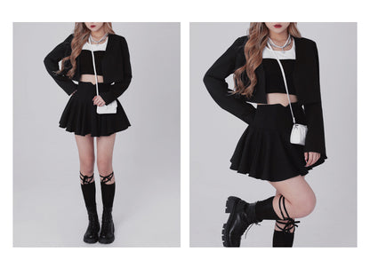 Fishbone Corset V-Pleated Skirt | C2