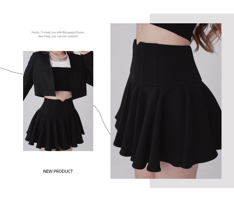 Fishbone Corset V-Pleated Skirt | C2