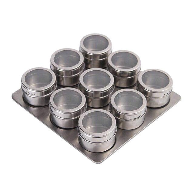 4/6/9 PCS Magnetic Spice Containers Set