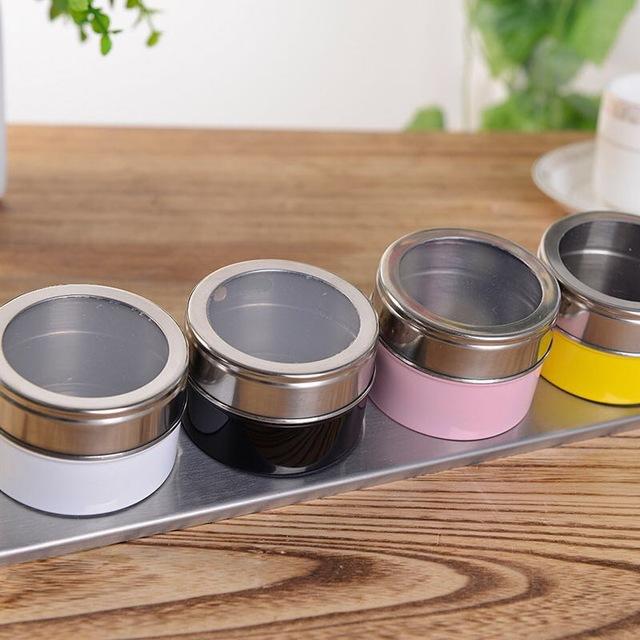 4/6/9 PCS Magnetic Spice Containers Set